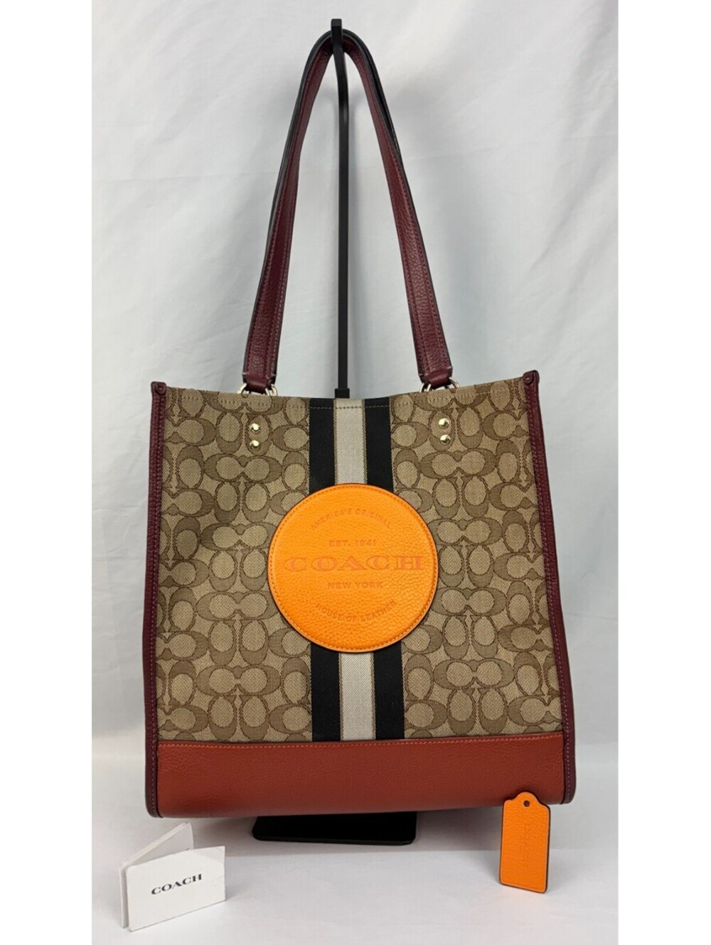 Coach 1917 Dempsey Tote In Signature Jacquard With Stripe And Coach Patch